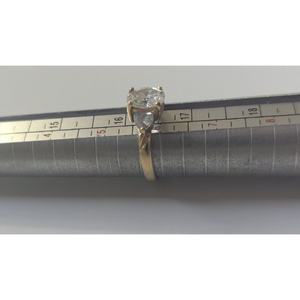 10k Gold Size 6 Engagement Ring With Cz Or Diamonds Oval Cut - Picture 4 of 8